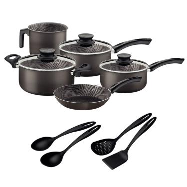 Imagem de Jogo de Panelas Paris Tramontina em Alumínio Antiaderente com Utensílios 9 peças Tramontina