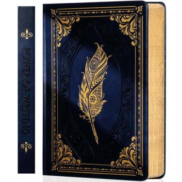 Imagem de Caderno Vintage CAGIE A5 - Capa Dura, 320 Páginas (Azul)