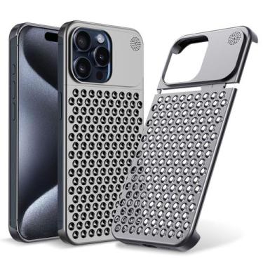 Imagem de Capa de Alumínio Arae para iPhone 15 Pro Max - Cor Cinza