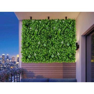 Imagem de Painel de 1m² Vertical de Folhagens Artificiaisi Jardins de Alta Quali