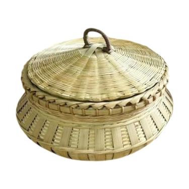 Imagem de Organizador de cesta de cesta de cesto de bambu Armazenamento doméstico O organizador manual lanches de contêiner de ovo de ovo decoração de casas de, Cor Natural