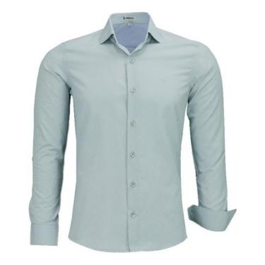 Imagem de Camisa Masculina Amil Social Slim Fácil De Passar  1783, Prata, 6