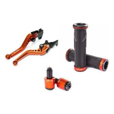 Imagem de Kit Manete Manopla Peso Dafra Next 250 Next250 - NoBrand, Laranja