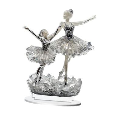 Imagem de Esquirla Ballet Girl Desktop Ornament Place Display 2d Coleção plana Decoração de acrílico para o gabinete de TV da sala de chá do hotel, Cinza