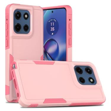 Imagem de YQMSSP Capa para Motorola Moto G Stylus 2025, proteção de nível militar, resistente, à prova de choque, camada dupla, capa protetora para celular para Moto G Stylus 5G 2025, rosa