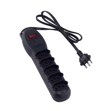 Imagem de Filtro De Linha Force Line Slim Bivolt 5 Tomadas Preto