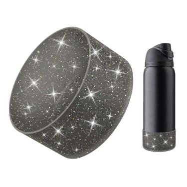 Imagem de BKBY Bota protetora de silicone com glitter compatível com Owala 680.4 g 947.2 g 1,134 g, capa de amortecedor inferior de manga de copo Bling compatível com garrafas de água de aço inoxidável Owala