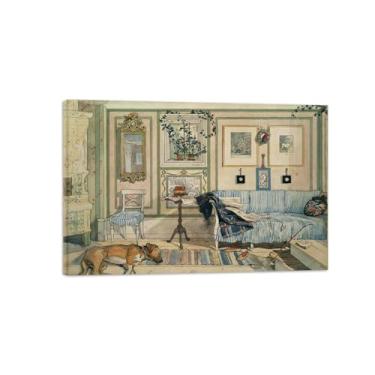 Imagem de Carlr Lasrson Famosa Tela de Parede Pintura de Parede Decoração de Parede Imagem -Cosy Corner-Posters e Impressões Reprodução Pronto para Pendurar 50x75cm20x30in Tela Embrulhada