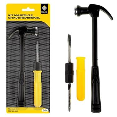 Imagem de Kit Martelo com Chave Philips e Chave de Fenda Jogo de Peças e Ferramentas Linha Premium M5 Armarinhos