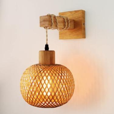 Imagem de Iluminação de arandela de parede FRIDEKO Rattan para quarto e sala de 