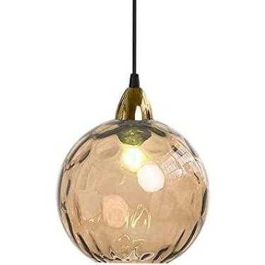 Imagem de Iluminação de teto estilo nórdico manchado iluminação pendente de abajur, diâmetro criativo 20cm/7.8in, lustre de decoração simples, mini lâmpada de suspensão de vidro soprado à mão, camas d