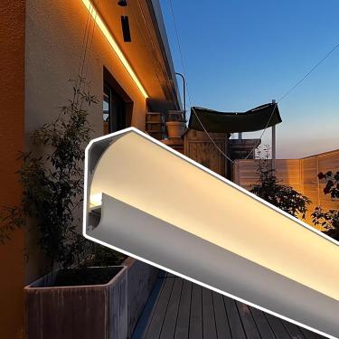 Imagem de Perfil de LED Luzes externas Luzes de parede de parede de teto externo Difusor de iluminação LED, luminárias de luminária de teto de parede para teatro de escritório, perfil de led de gesso