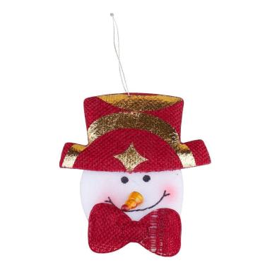 Imagem de Enfeite de Natal Rostinhos Feltro 11cm Cazza Vermelho