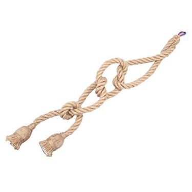 Imagem de Luminária Pendente de Corda de Cânhamo, Estilo retrô, para Salão, Sala Estar, café, 59,1 Polegadas, Lâmpada Base E27, Grande Decoração, Com Cor Cânhamo, Feita (1,5 metros 2 cabeças)