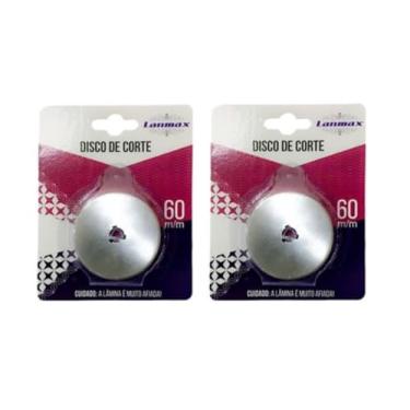 Imagem de Kit Com 2 Lâminas Disco Para Cortador Circular 60mm Lanmax - Alta Precisão e Durabilidade para Tecido, Papel, EVA e Artesanato Esta Ferramenta Prática Inclui Uma Lâmina Adicional De Reposição