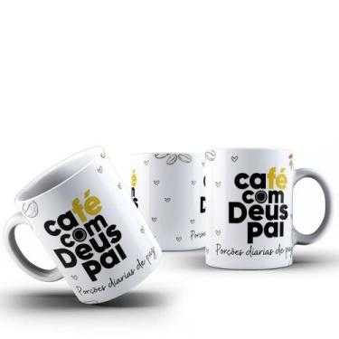 Imagem de Caneca Café Com Deus Pai 325ml Cerâmica Cristã Evangélica - ocamelo