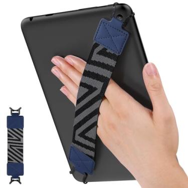 Imagem de MoKo Alça de mão de segurança para tablet de 9 a 11 polegadas, iPad/iPad Pro/iPad Air/Kindle Fire HD/Samsung, alça de mão versátil de alta elasticidade, suporte de dedo leve, índigo