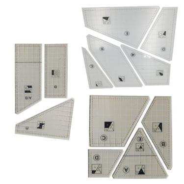 Imagem de YJIUYUANQ Régua de acrílico DIY para máquina de costura, modelo de alfaiate quadrado para ferramenta de corte de pano de medição de patchwork, 12 peças