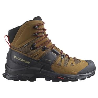 Imagem de Salomon Botas de caminhada masculinas Quest 4 Gore-tex Tênis de escalada, Borracha/preto/fogo/vermelho, 10.5