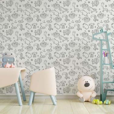 Imagem de Papel De Parede Adesivo Infantil Desenho Animais Linha 2,80m - PlimSho