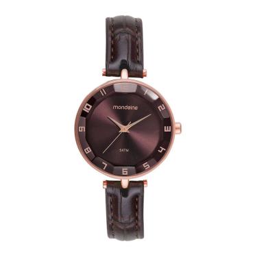 Imagem de Relógio MONDAINE feminino analógico couro vinho 32912LPMVRH2