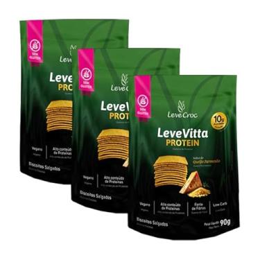 Imagem de Kit 3X: Biscoito Leve Vitta Protein Parmesão Leve Croc 90g