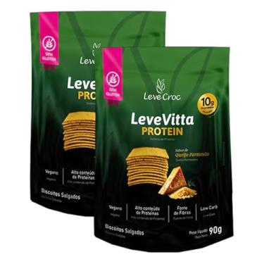Imagem de Kit 2X: Biscoito Leve Vitta Protein Parmesão Leve Croc 90g