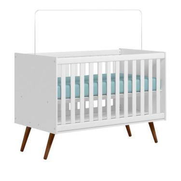 Imagem de Berço Infantil Americano Q Encanto MDF MDP 3 Alturas Branco Pheonix Ba