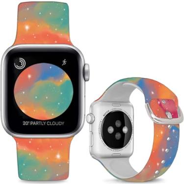 Imagem de Sjiangqiao Pulseiras de silicone macio compatíveis com Apple Watch de 38 mm, 40 mm, 41 mm e 42 mm (série 10), iWatch SE/SE2, pulseiras esportivas de substituição compatíveis com iWatch séries 10, 9, 8