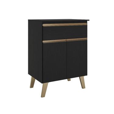 Imagem de Balcão 600 Atlanta Carraro Preto Touch 2 Portas 1 Gaveta