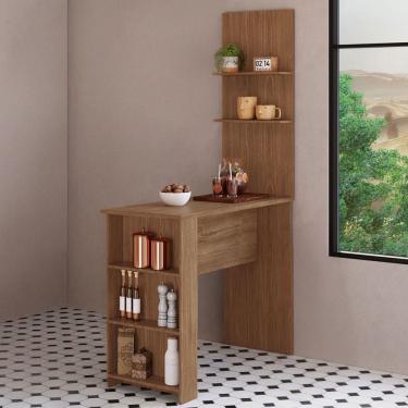 Imagem de Bancada de Cozinha Nara 5 Prateleiras Freijó - Pnr Móveis