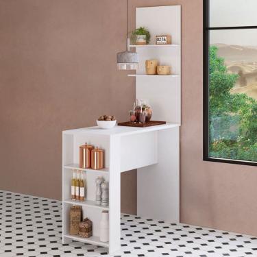 Imagem de Bancada de Cozinha Nara 5 Prateleiras Branco - Pnr Móveis