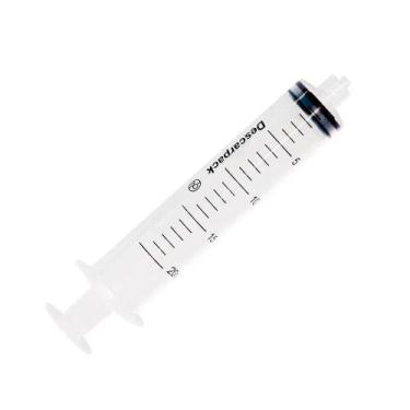 Imagem de Seringa 20ml sem agulha bico luer lock cx 50un - descarpack