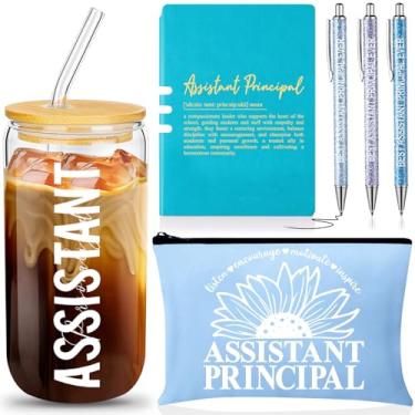 Imagem de Remerry Conjunto de 6 peças de presente de agradecimento principal para mulheres e homens, presentes principais, inclui copo de cerveja em forma de lata de 473 ml com canudos de tampas, bolsa de