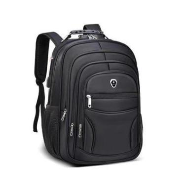 Imagem de Mochila M3M Bolsa Grande Executiva Anti Furto Notebook Saida Cabo USB Fone de Ouvido Preto