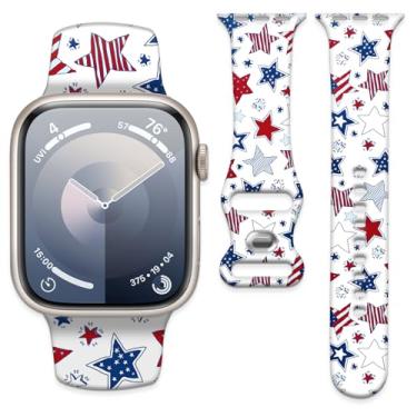 Imagem de Pulseira de relógio compatível com Apple Watch de 38 mm, 40 mm, 41 mm e 42 mm, pulseira de substituição com fecho clássico para Apple Watch Series SE 10, 9, 8, 7, 6 5 e Utral (estrela)