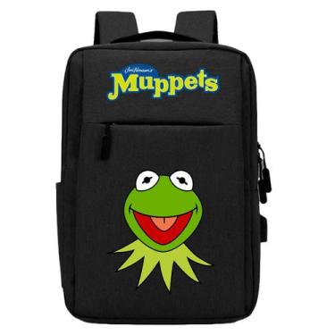 Imagem de Mochila Escolar Infantil Com Entrada USB Estampa DTF Sapo Verde Muppet