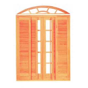 Imagem de Porta de Correr Tripla Colonial - Madeira Maciça - Angelim