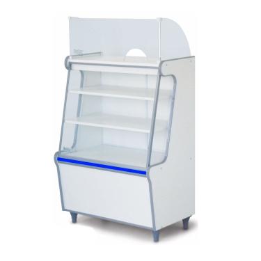 Imagem de Vitrine Caixa Seco Expositor 70 Branco Faixa Azul