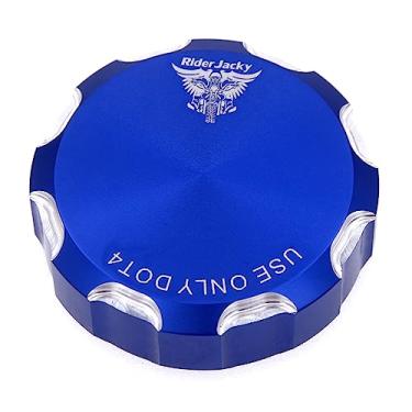 Imagem de Riderjacky Para Kawasaki ZR750-ZR-7 2000, ZR750-ZR750S 2005, ZG1000 Concours 1986-2006, ZL900 Eliminator 900 1985-1986 Tampa de reservatório de fluido de cilindro mestre de freio traseiro de motocicleta de alumínio