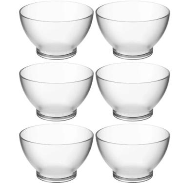 Imagem de Kit 6 Bowls 500ml Coza Cumbucas Plásticas Sobremesas Sorvetes Sopas Transparente