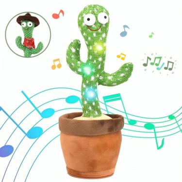 Imagem de Dançante Luz Infantil Musical Cacto Recarregável Pelúcia
