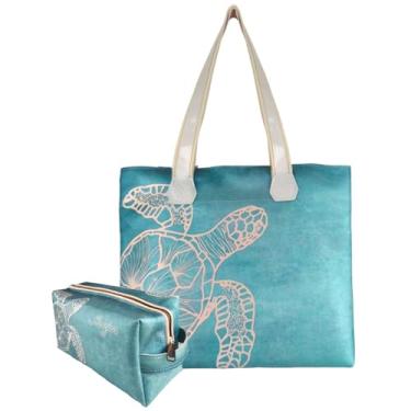 Imagem de Bolsa Feminina Praia Com Relevo 3D Necessaire Tartaruga Magicc BN-243