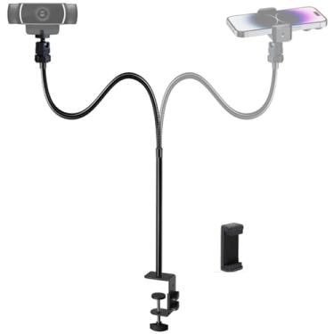 Imagem de Etubby Suporte para webcam, suporte de telefone ajustável, pescoço de ganso, suporte de câmera para celular, webcam Logitech C922 C930e C920S C920 C615, etc. (roscas de 0,6 cm)