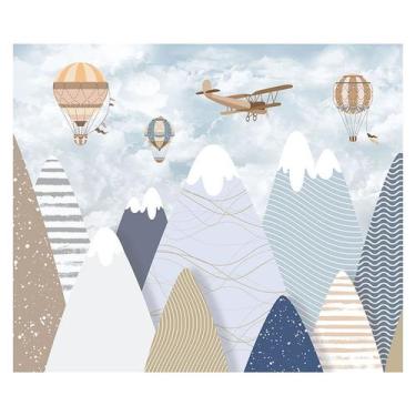 Imagem de Papel de Parede Adesivo Infantil Montanhas Balões Quarto Menino - 641p