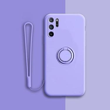 Imagem de Capa magnética de silicone para Huawei P30 P20 Pro P30Pro P20Pro P40 Nova 5T Mate Honor 20 Capa com suporte de anel P 30 A, roxa, para Huawei P20 Pro