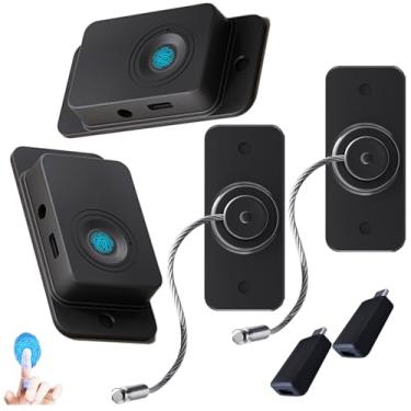 Imagem de Bstsilver Trava De Geladeira Com Impressão Digital Bstsilver, Pacote 2, À Prova Crianças, Para Porta Armário, Gaveta E Freezer, Travas Janela 90 Graus, Bebês, Cabo Francesa, Âncoras Móveis Rv, Antid