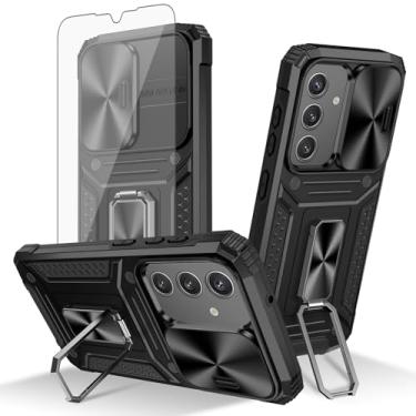 Imagem de Asuwish Capa de telefone para Samsung Galaxy S24 Plus/S25 Plus S24+ S25+ 5G com capa protetora de tela de vidro temperado anel suporte S24Plus 24S + S 24 24+ S25Plus 25S 25+ SM-S936U mulheres homens