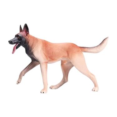 Imagem de simhoa 1:6 Boneco de cachorro Wolfdog Boneco de brinquedo educativo Conjunto de mesa Ornamento de mesa Diorama realista Modelo de cena em miniatura Brinquedo, Sem Coleira