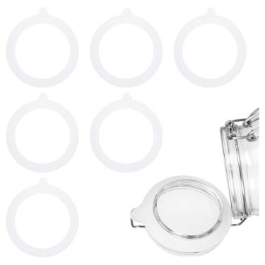 Imagem de 6 peças de juntas de silicone, anéis grandes de vedação herméticos de borracha de 11 cm para frascos de vidro, junta de substituição, à prova de vazamento, para potes de conserva de boca regular Mason